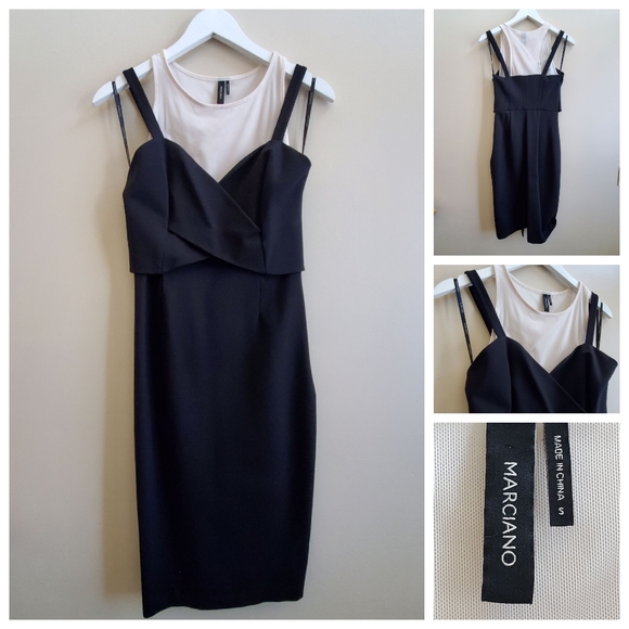 Marciano Black and White Fitted Dress,  Small Size - Picture 1 of 13